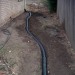 Underground drain installation in process